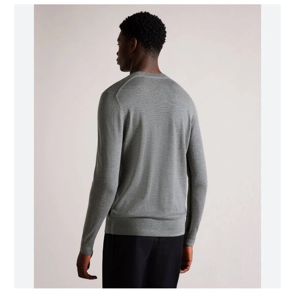 Ted Baker Cardiff Merino Wool Crew Neck Jumper Sweater Grey Size 6 XXL NWT - Picture 3 of 16
